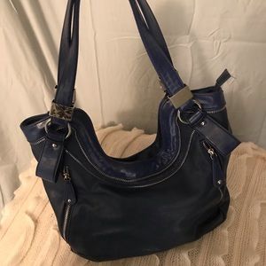 Purse - blue with silver zippers